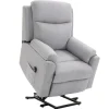 Fauteuil de relaxation électrique - fauteuil releveur inclinable avec repose-pied ajustable et télécommande - tissu aspect lin gris clair
