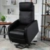 Fauteuil de relaxation électrique fauteuil releveur inclinable repose-pied ajustable revêtement synthétique noir