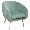 Fauteuil Design en Velours Solaro 78cm Vert Jade