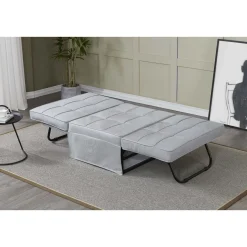 Fauteuil pouf ottoman gris 3 en 1 OTA