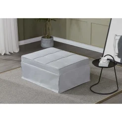 Fauteuil pouf ottoman gris 3 en 1 OTA