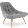 Fauteuil Scandinave en Tissu Johan 102cm Gris