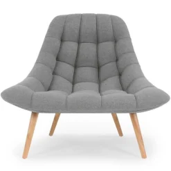 Fauteuil Scandinave en Tissu Johan 102cm Gris