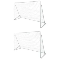 Filets de but de football Acier 2 pcs 240x90x150 cm