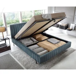 Flavio - lit coffre - 160x200 cm - sommier inclus - en velours