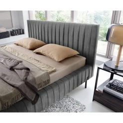 Flavio - lit coffre - 160x200 cm - sommier inclus - en velours