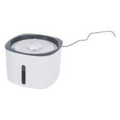 Fontaine a boire TRIXIE Flower - Plastique - 2L - 18,5 × 13 × 18,5 cm - Blanc et gris