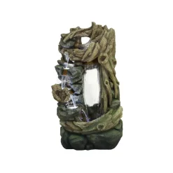 Fontaine de jardin Sartene vieux troncs d'arbre avec cascade et éclairage LED - Ubbink