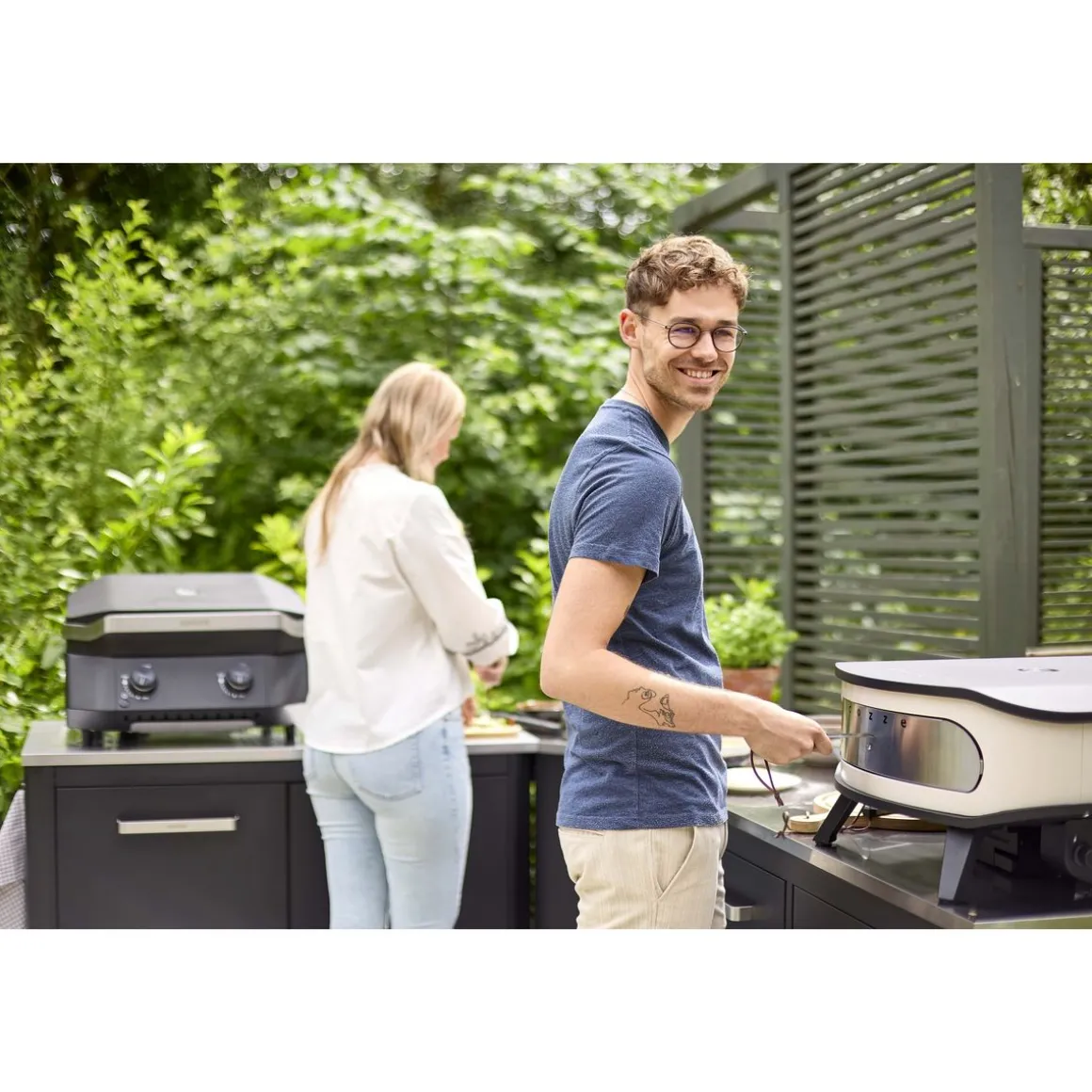 Four à pizza gaz - 8KW - Zinc - Avec pierre rotative