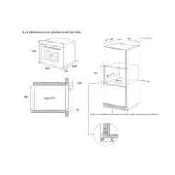 Four encastrable catalyse - Chaleur tournante - CONTINENTAL EDISON - F80CBIX - Noir et inox - L59,5 x H59,6 x P 54,68cm