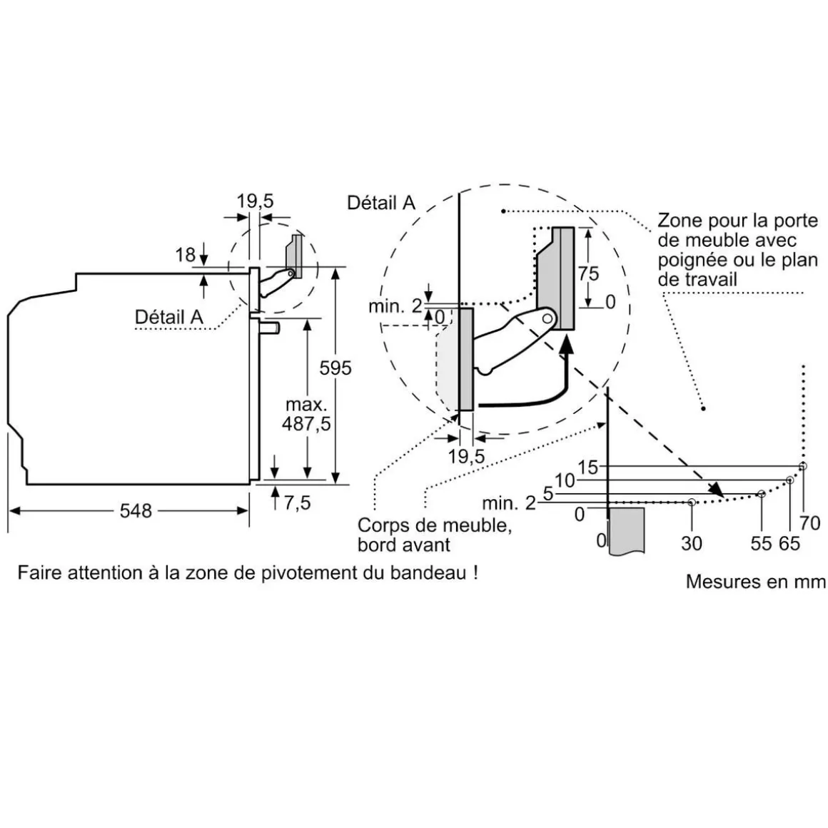 Four intégrable combi vapeur 71l 60cm a+ pyrolyse noir - HRG7764B1