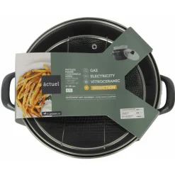 Friteuse induction acier émaillé 26 cm - Gris