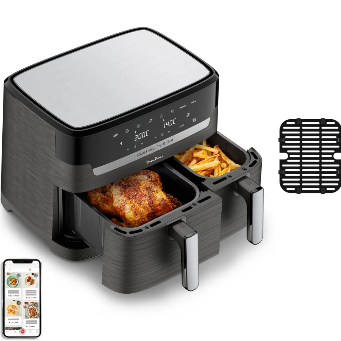 Friteuse électrique sans huile à air chaud Easy Fry EZ905B20 - Gris