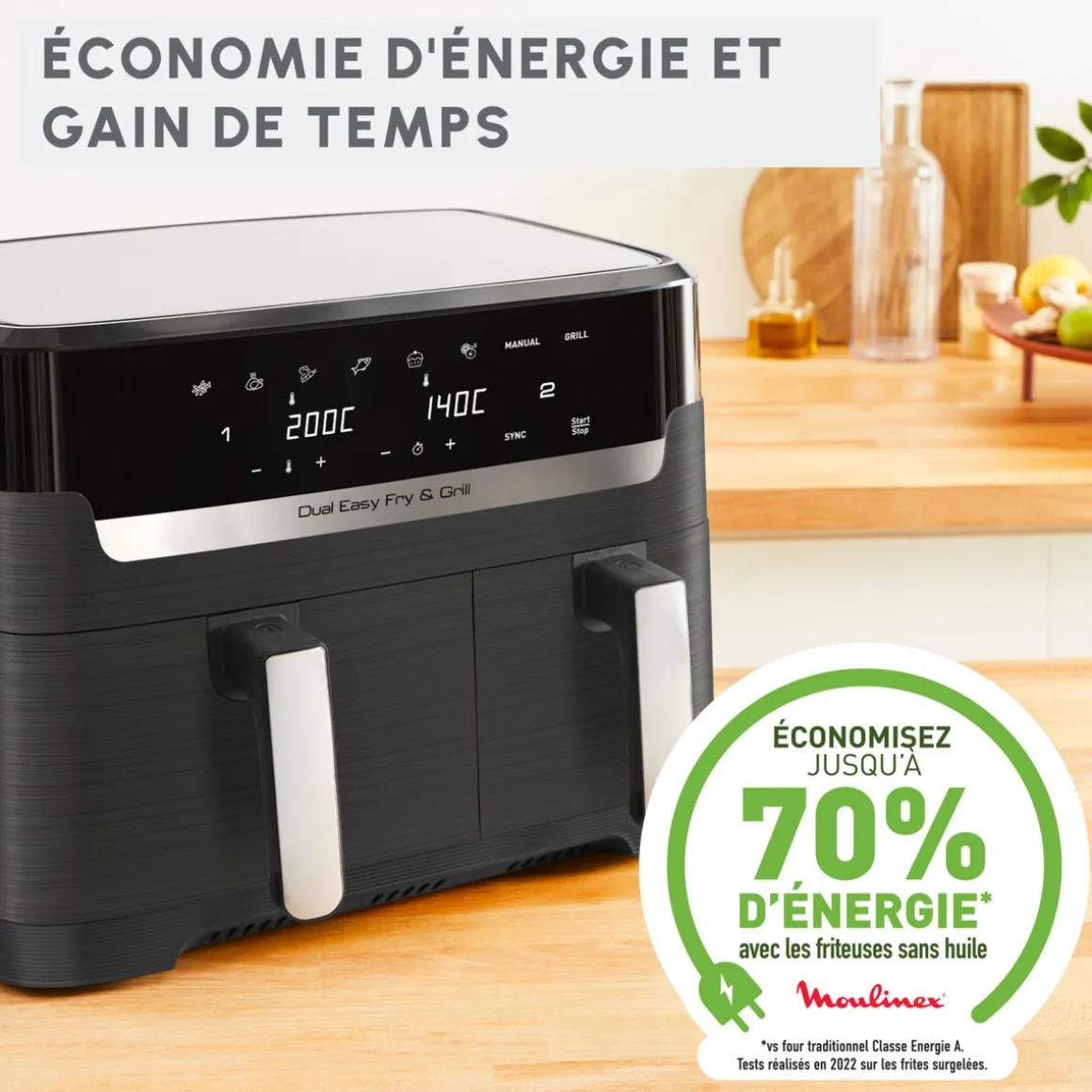 Friteuse électrique sans huile à air chaud Easy Fry EZ905B20 - Gris