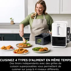 Friteuse électrique sans huile à air chaud SL400EUWH - Blanc