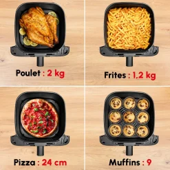 Friteuse électrique sans huile à air chaud Easy Fry EZ855D20 - Noir