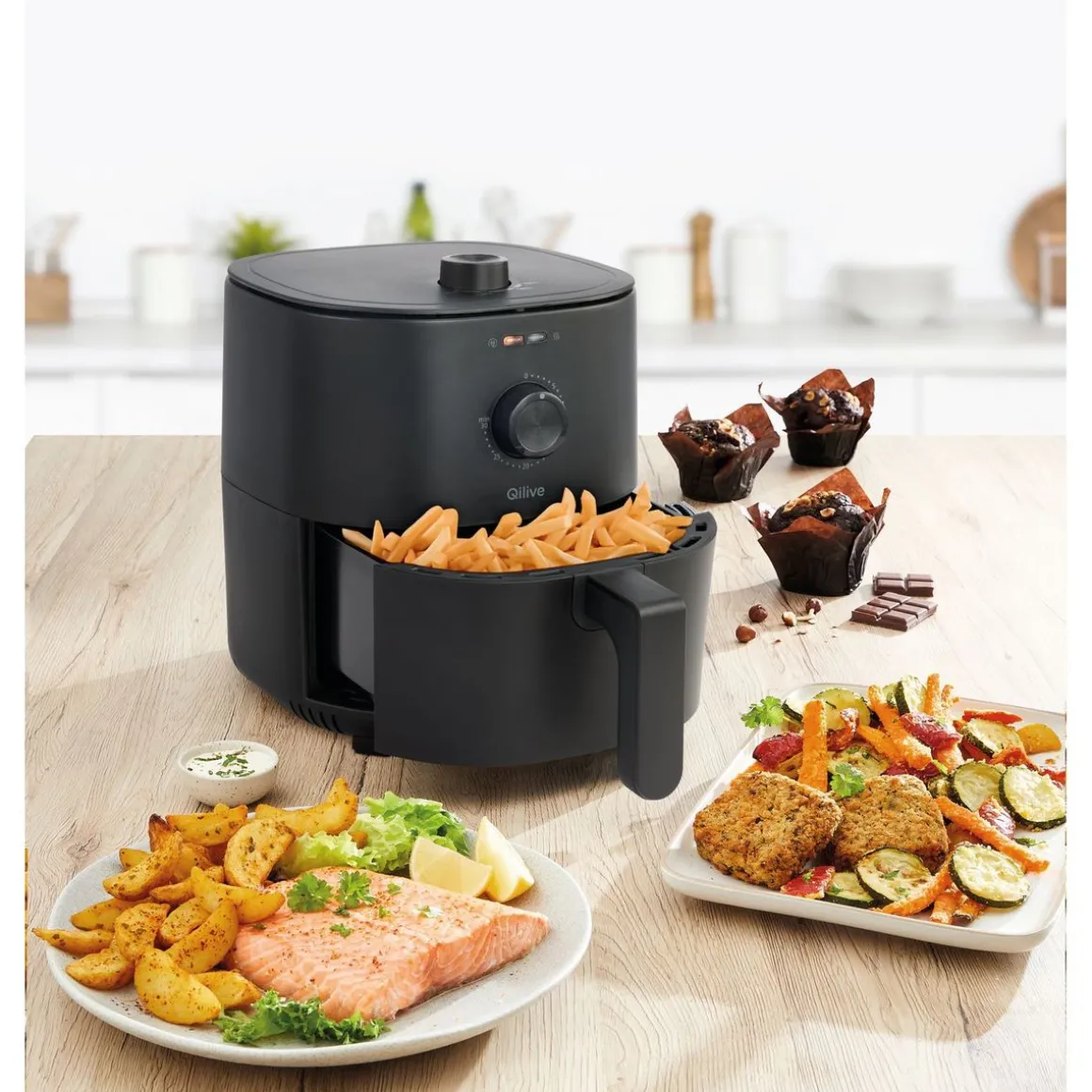 Friteuse électrique sans huile à air chaud Q.5667 - Noir