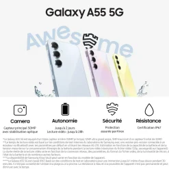 Galaxy A55 5G 128Go - Lime