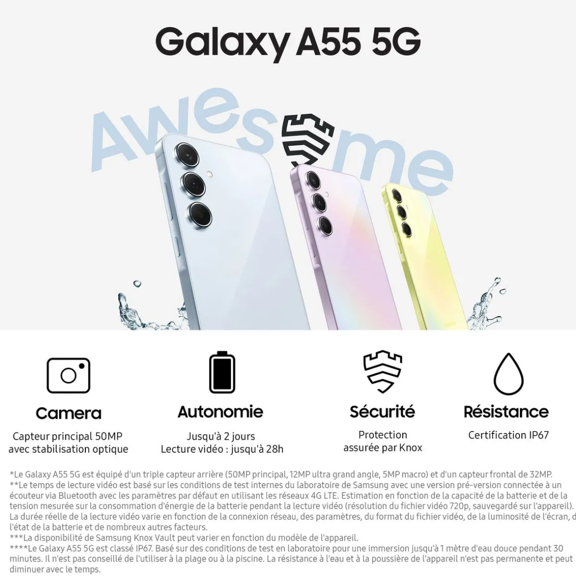 Galaxy A55 5G 128Go - Lime