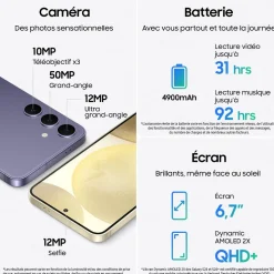 Galaxy S24+ 5G Smartphone avec Galaxy AI 512 Go - Argent