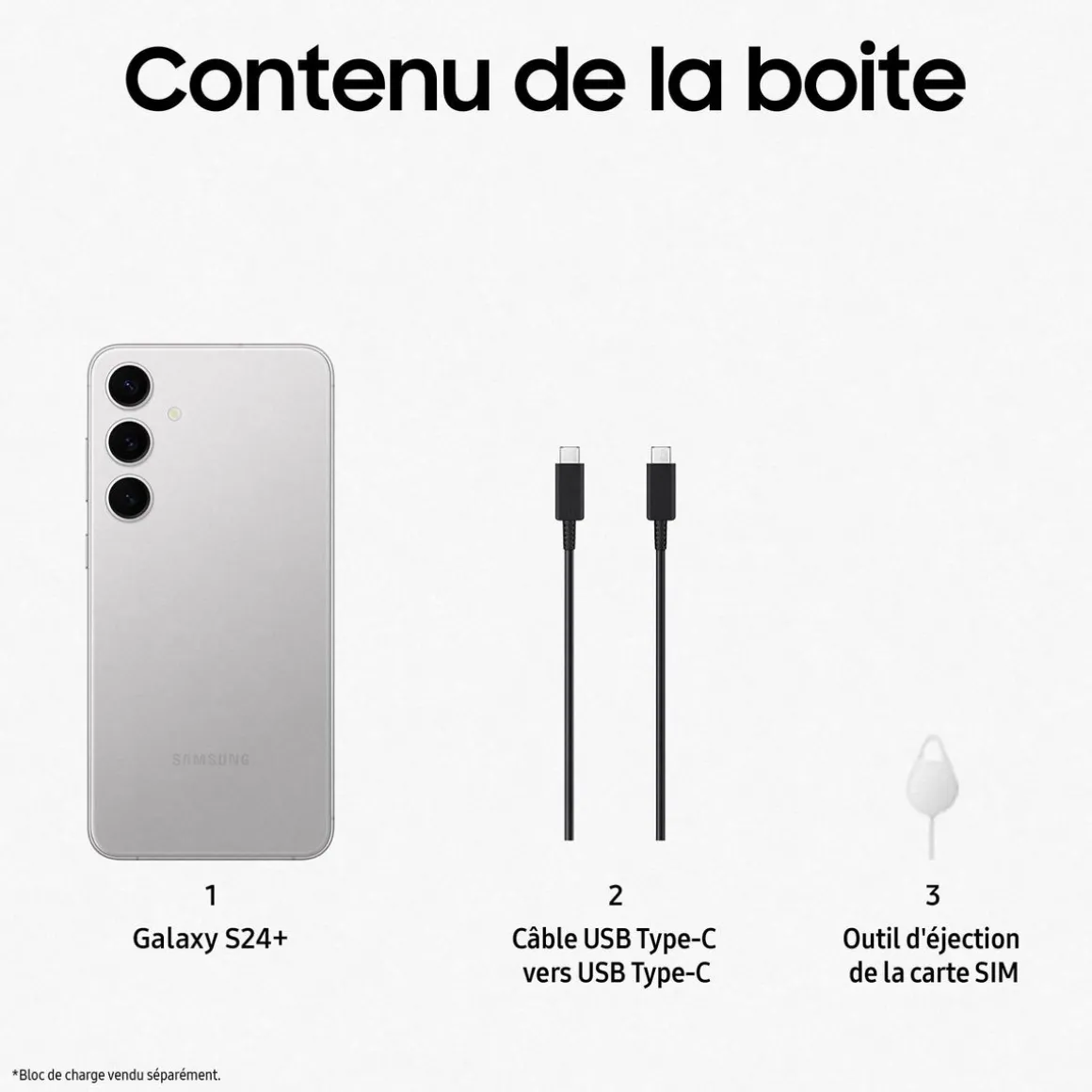 Galaxy S24+ 5G Smartphone avec Galaxy AI 512 Go - Argent