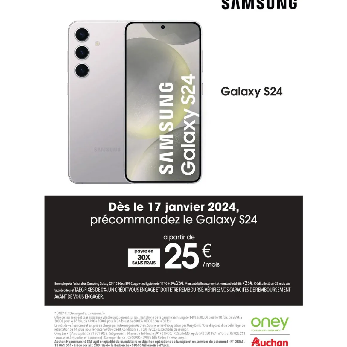 Galaxy S24 5G Smartphone avec Galaxy AI 128Go - Argent