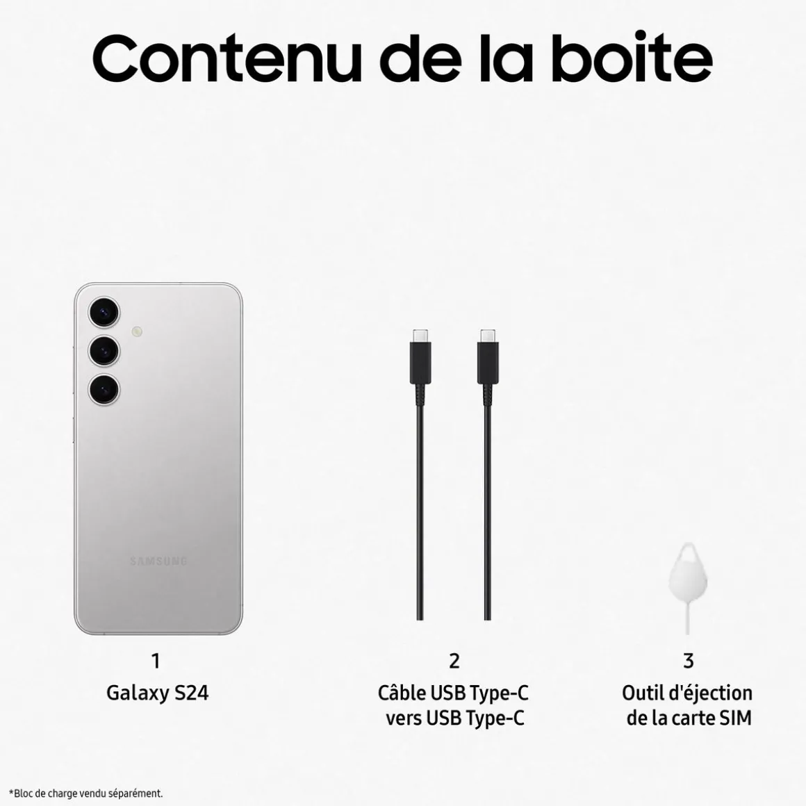 Galaxy S24 5G Smartphone avec Galaxy AI 128Go - Argent