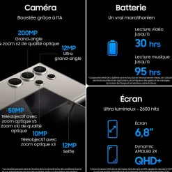 Galaxy S24 Ultra 5G Smartphone avec Galaxy AI 256 Go - Noir