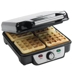 Gaufrier 1100w noir/inox - asw281