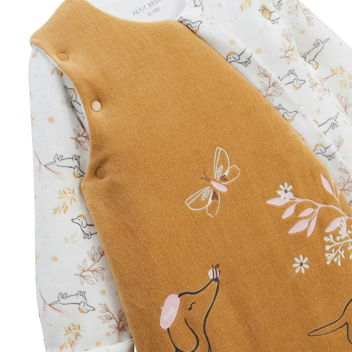 Gigoteuse d'hiver en velours avec manches amovibles Emilie