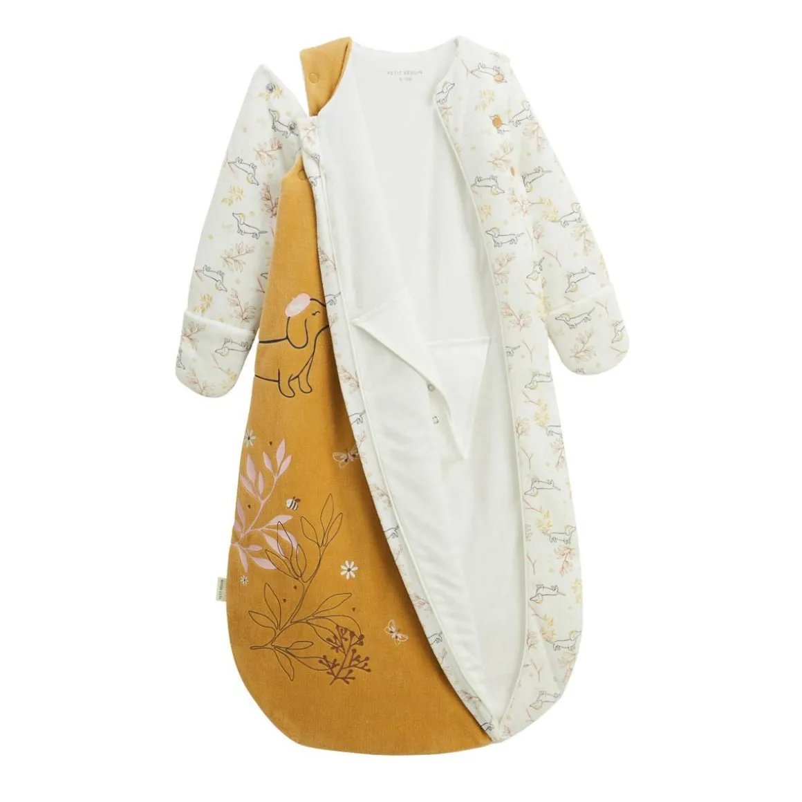 Gigoteuse d'hiver en velours avec manches amovibles Emilie