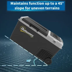 Glacière électrique portable 27 L - congélateur/réfrigérateur 2 zones - poignée, roulettes - gris noir