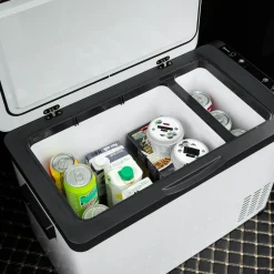 Glacière-congélateur portable à compression 30L max. -22°C prise alume-cigare + adaptateur inclus blanc noir