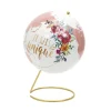 Globe Terrestre Déco Girly 29cm Blanc & Rose
