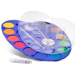 Grande palette d'aquarelle 12 couleurs Ø 44 mm