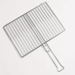 Grille de barbecue double 40x29 cm - manche bambou