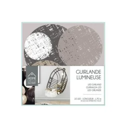 Guirlande Boules 10 Led Multi Taille 192cm Gris