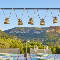 Guirlande d'extérieur SAMOA LIGHT HYBRID Beige Rotin 8m