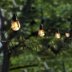 Guirlande diamant 10 ampoules MILY Noir Acier 3.90M