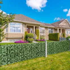 Haie artificielle brise-vue décoration rouleau 2,4L x 1H m feuillage réaliste anti-UV vert