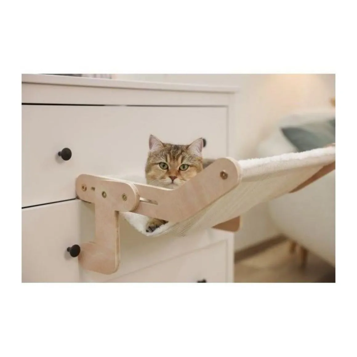 Hamac pour chats - KERBL - NAP - 42,5 x 47 cm - Bois massif - Surface réversible