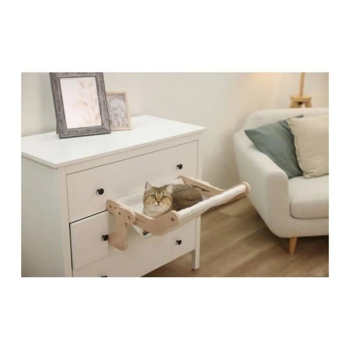 Hamac pour chats - KERBL - NAP - 42,5 x 47 cm - Bois massif - Surface réversible