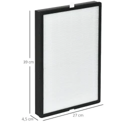 HOMCOM Filtre pour purificateur d'air réf. 823-019 - filtre 3 en 1 avec filtre à charbon actif, filtre HEPA - blanc noir