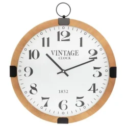 Horloge Murale Silencieuse Gousset 38cm Naturel