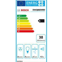 Hotte décorative DWQ66DM50 - Évacuation et recyclage, 60 cm, 610 m3/h