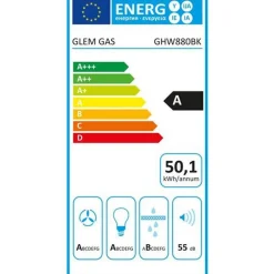 Hotte décorative inclinée 80cm 736m3/h noir - ghw880bk