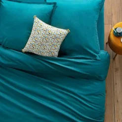 Housse de Couette Intérieur 140x200cm Bleu Canard