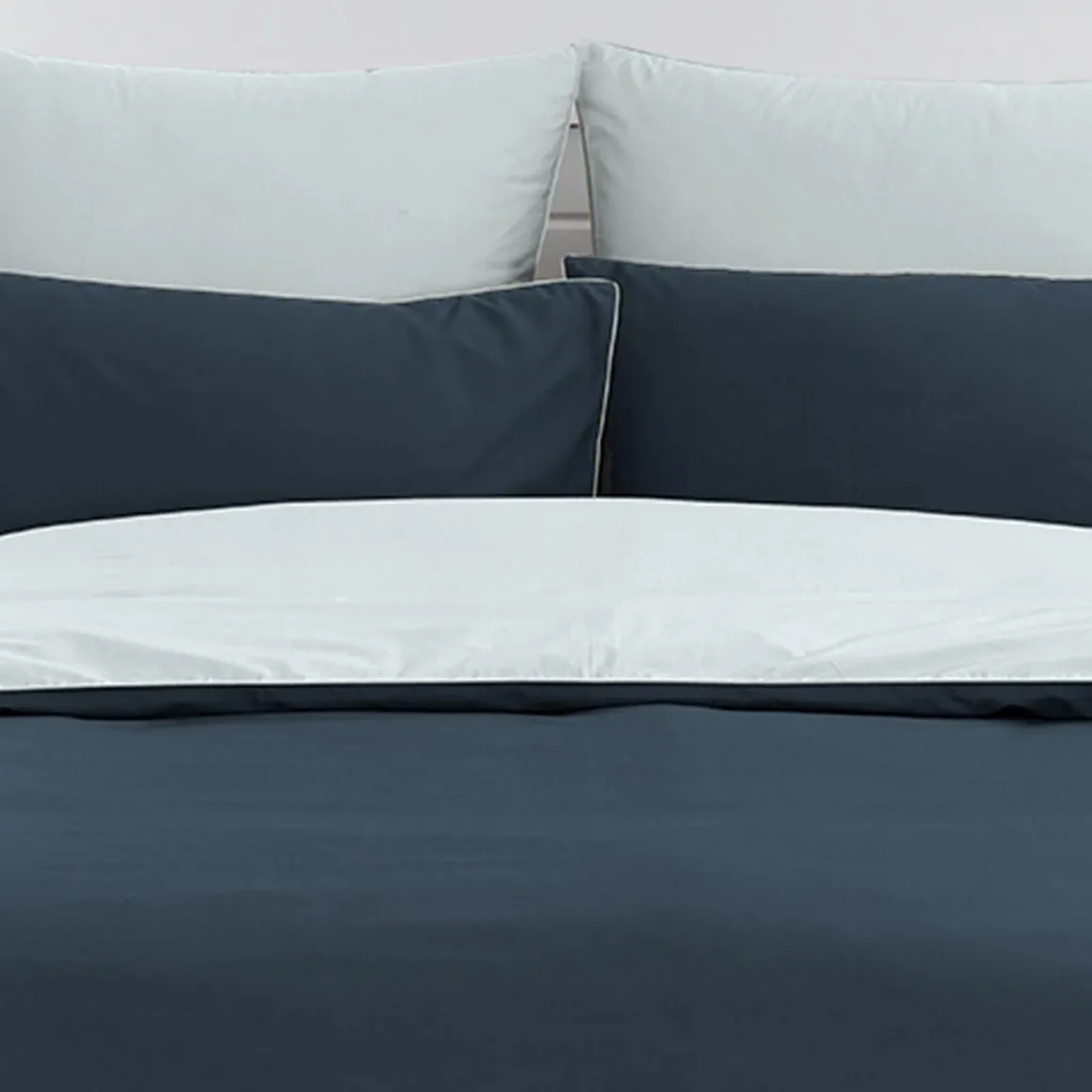 Housse de couette bicolore en percale coton DOZMARY