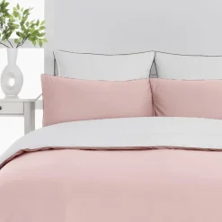Housse de couette bicolore en percale coton DOZMARY