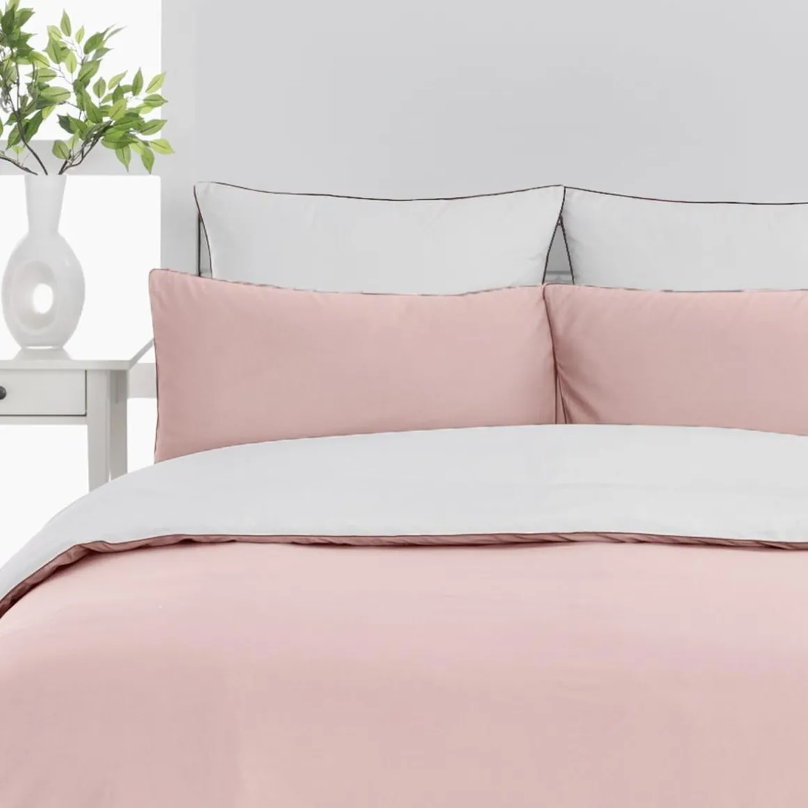 Housse de couette bicolore en percale coton DOZMARY